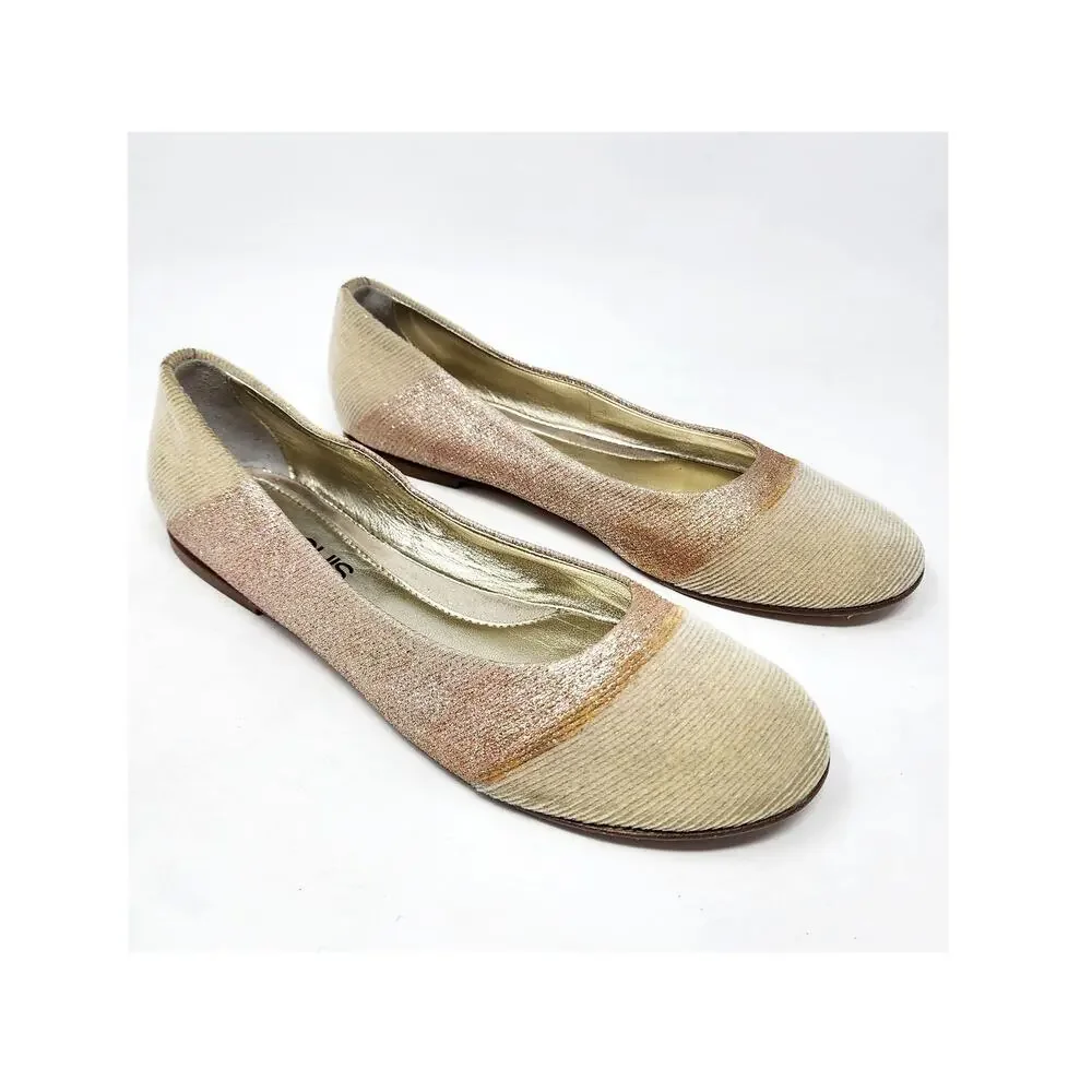Quis Quis by Stefano Cavalleri Ballet Flats Girls EU39/US7 Cream & Pink Glitter